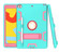 iPad 10.2 Shockproof PC + Silicone Protective Case with Holder & Pen Slot - Mint Green + Rose Red