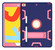 iPad 10.2 Shockproof PC + Silicone Protective Case with Holder & Pen Slot - Navy Blue + Rose Red