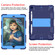 iPad 10.2 Shockproof Two-Color Silicone Protection Case with Holder & Pen Slot - Dark Blue+Blue