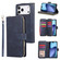 iPhone 17 Pro Max 9 Card Slots Zipper Wallet Bag Leather Phone Case - Blue