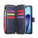 iPhone 17 Pro Max 9 Card Slots Zipper Wallet Bag Leather Phone Case - Blue