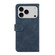 iPhone 17 Pro Max ABEEL Color Block Magnetic RFID Leather Phone Case - Blue-Brown
