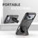 iPhone 17 Pro Max Armor Magsafe Holder PC Hybrid TPU Phone Case - Black