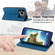 iPhone 17 Pro Max Business Solid Color Magnetic RFID Leather Phone Case - Blue