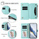 iPhone 17 Pro Max Butterfly Love Flower Multi-card Zipper Wallet Leather Phone Case - Mint Green