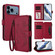 iPhone 17 Pro Max Butterfly Love Flower Multi-card Zipper Wallet Leather Phone Case - Wine Red