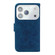 iPhone 17 Pro Max Butterfly Rose Embossed Leather Phone Case - Blue