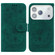 iPhone 17 Pro Max Butterfly Rose Embossed Leather Phone Case - Green