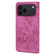 iPhone 17 Pro Max Cartoon Sakura Cat Embossed Leather Phone Case - Rose Red