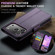 iPhone 17 Pro Max CaseMe 023 Butterfly Buckle Litchi Texture RFID Anti-theft Leather Phone Case - Purple