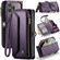 iPhone 17 Pro Max CaseMe C36 Card Slots Zipper Wallet RFID Anti-theft Leather Phone Case - Purple