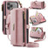 iPhone 17 Pro Max CaseMe C39 RFID Blocking Zipper Wallet Leather Phone Case with Crossbody Strap - Pink