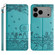 iPhone 17 Pro Max Cat Embossing Pattern Leather Phone Case with Lanyard - Blue