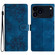 iPhone 17 Pro Max Cherry Blossom Butterfly Skin Feel Embossed PU Phone Case - Blue