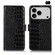 iPhone 17 Pro Max Crocodile Top Layer Cowhide Leather Phone Case - Black