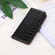 iPhone 17 Pro Max Crocodile Top Layer Cowhide Leather Phone Case - Black