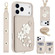 iPhone 17 Pro Max Crossbody Flower Pattern Leather Phone Case - White