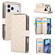 iPhone 17 Pro Max Crossbody Rhombic Zipper Tower Buckle Leather Phone Case with Lanyard - Beige