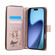 iPhone 17 Pro Max Crossbody Rhombic Zipper Tower Buckle Leather Phone Case with Lanyard - Rose Gold