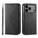 iPhone 17 Pro Max Cubic Grid Calf Texture Magnetic Leather Phone Case - Black