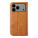 iPhone 17 Pro Max Cubic Grid Calf Texture Magnetic Leather Phone Case - Brown