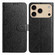 iPhone 17 Pro Max Daisy Embossed Leather Phone Case - Black