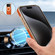 iPhone 17 Pro Max Denior A23 Magnetic Holder Electroplating Genuine Leather Phone Case - Orange