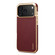 iPhone 17 Pro Max Denior Cowhide Leather Plating Phone Case - Red
