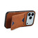 iPhone 17 Pro Max Denior D06 PU Back Cover Card Slot Holder Phone Case - Brown