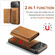 iPhone 17 Pro Max DG.MING M1 Series 3-Fold Multi Card Wallet Leather Phone Case - Brown
