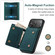 iPhone 17 Pro Max DG.MING M1 Series 3-Fold Multi Card Wallet Leather Phone Case - Green