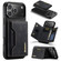 iPhone 17 Pro Max DG.MING M2 Series 3-Fold Card Bag Wallet Leather Phone Case - Black