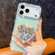 iPhone 17 Pro Max Diamond Glitter Gemstone Heart Holder Phone Case - Light Yellow