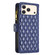 iPhone 17 Pro Max Diamond Lattice Zipper Wallet Leather Flip Phone Case - Blue