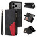 iPhone 17 Pro Max Dual-color 9 Card Slots Zipper Wallet Leather Phone Case - Black