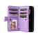 iPhone 17 Pro Max Dual-color 9 Card Slots Zipper Wallet Leather Phone Case - Purple