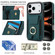 iPhone 17 Pro Max Elastic Card Bag Ring Holder Phone Case - Dark Green