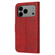 iPhone 17 Pro Max Embossed Happy Cat Pattern Flip Leather Phone Case - Red