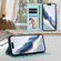 iPhone 17 Pro Max Embossed Heart Cat Leather Phone Case with Hand Strap - Mint Green