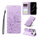 iPhone 17 Pro Max Embossed Heart Dog RFID Blocking Wallet Leather Phone Case - Purple