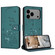 iPhone 17 Pro Max Embossed Kitten Phone Leather Case with Lanyard - Dark Green
