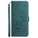iPhone 17 Pro Max Embossed Kitten Phone Leather Case with Lanyard - Dark Green