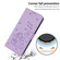 iPhone 17 Pro Max Embossed Kitten Phone Leather Case with Lanyard - Purple