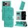 iPhone 17 Pro Max Embossed Sunflower Leather Phone Case - Green