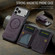 iPhone 17 Pro Max Fierre Shann Oil Wax Cow Leather Card Holder Back Phone Case - Purple