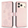 iPhone 17 Pro Max Four-leaf Embossed Leather Phone Case - Pink