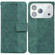 iPhone 17 Pro Max Geometric Embossed Leather Phone Case - Green