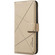 iPhone 17 Pro Max Geometric Pattern RFID Leather Phone Case - Beige