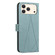 iPhone 17 Pro Max Geometric Pattern RFID Leather Phone Case - Green