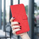 iPhone 17 Pro Max Geometric Pattern RFID Leather Phone Case - Red